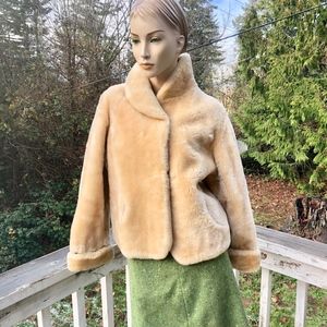 VTG 50S BLONDE SHEARLING MOUTON FUR CROPPED JACKET